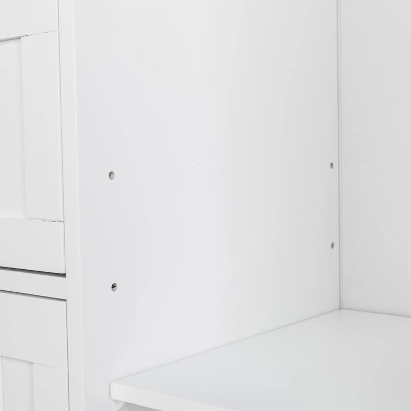 Meuble de rangement de salle de bain à porte unique avec 4 tiroirs Blanc