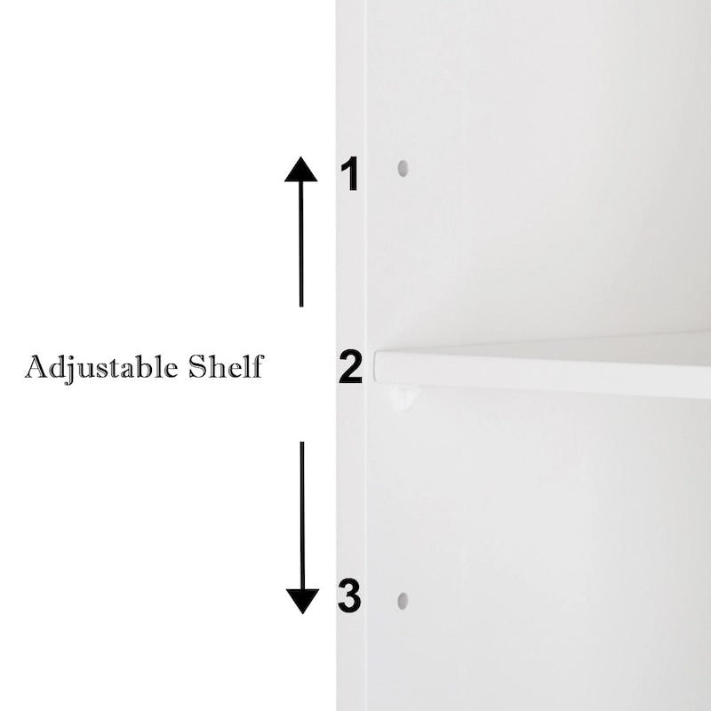 Meuble de rangement de salle de bain à porte unique avec 4 tiroirs Blanc