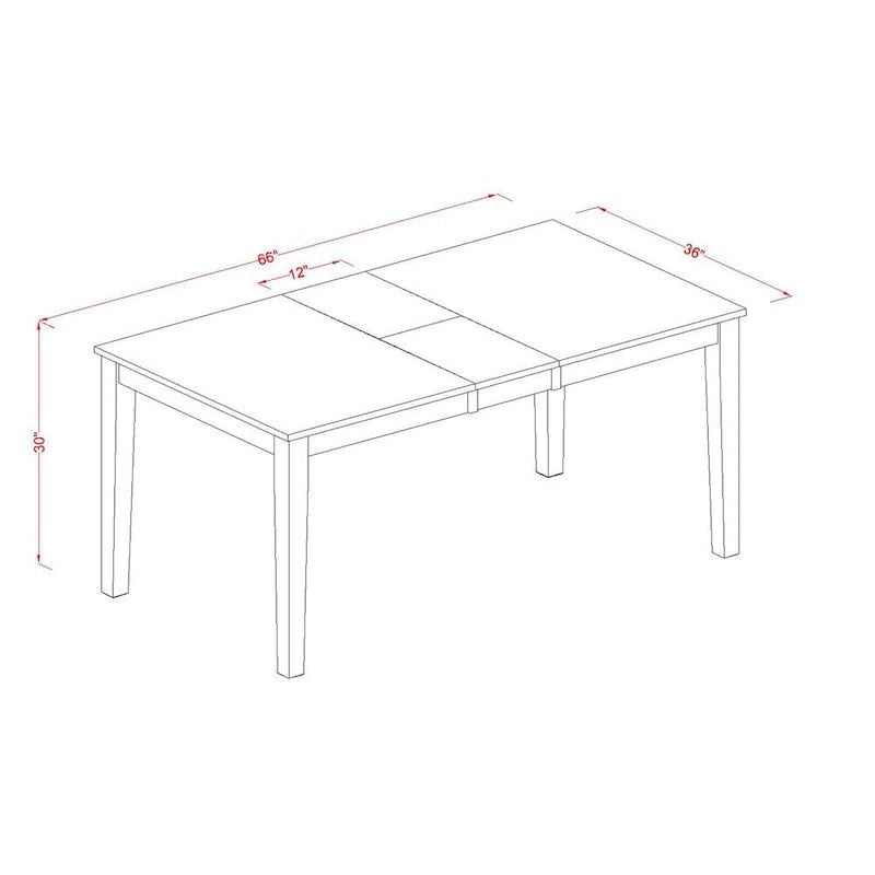 Table de salle à manger rectangulaire avec rallonge portefeuille