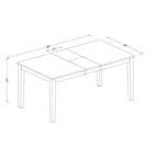 Table de salle à manger rectangulaire avec rallonge portefeuille