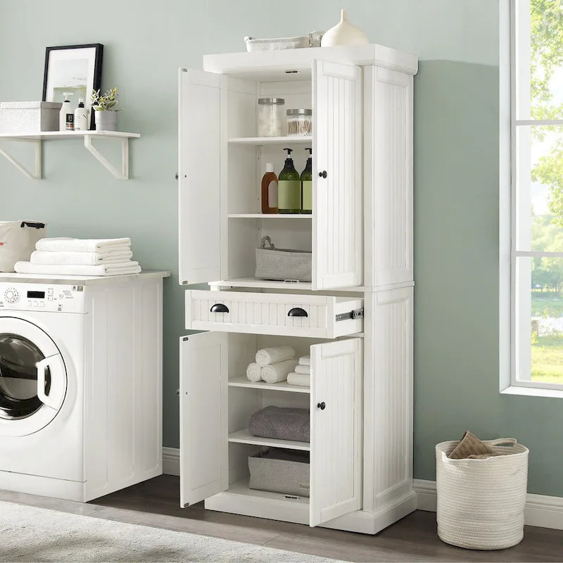 Garde-manger de cuisine blanc vieilli