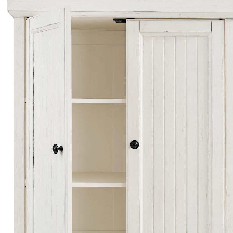 Garde-manger de cuisine blanc vieilli
