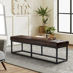 Banc de chambre en cuir véritable classique