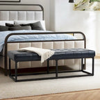 Banc de chambre en cuir véritable classique