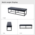 Banc de chambre en cuir véritable classique