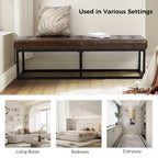 Banc de chambre en cuir véritable classique