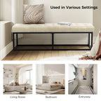 Banc de chambre en cuir véritable classique
