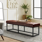 Banc de chambre en cuir véritable classique