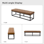 Banc de chambre en cuir véritable classique