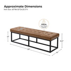 Banc de chambre en cuir véritable classique
