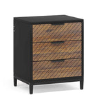 Table de chevet moderne imitation bois avec tiroirs