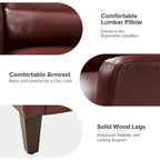 Fauteuil à oreilles en cuir véritable avec coussin