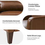 Fauteuil à oreilles en cuir véritable avec coussin