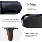 Fauteuil à oreilles en cuir véritable avec coussin