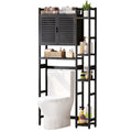 Meuble de rangement de salle de bain en bambou à placer au-dessus des toilettes avec étagère