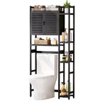 Meuble de rangement de salle de bain en bambou à placer au-dessus des toilettes avec étagère