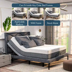 Lit réglable avec matelas, anti-ronflement, double massage, ports USB et éclairage sous le lit