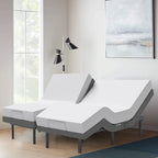 Lit réglable avec matelas, anti-ronflement, double massage, ports USB et éclairage sous le lit