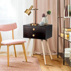 Table de chevet à 2 tiroirs de style moderne du milieu du siècle