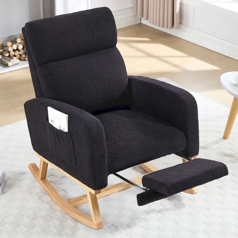 Fauteuil à bascule pour chambre de bébé avec repose-pieds