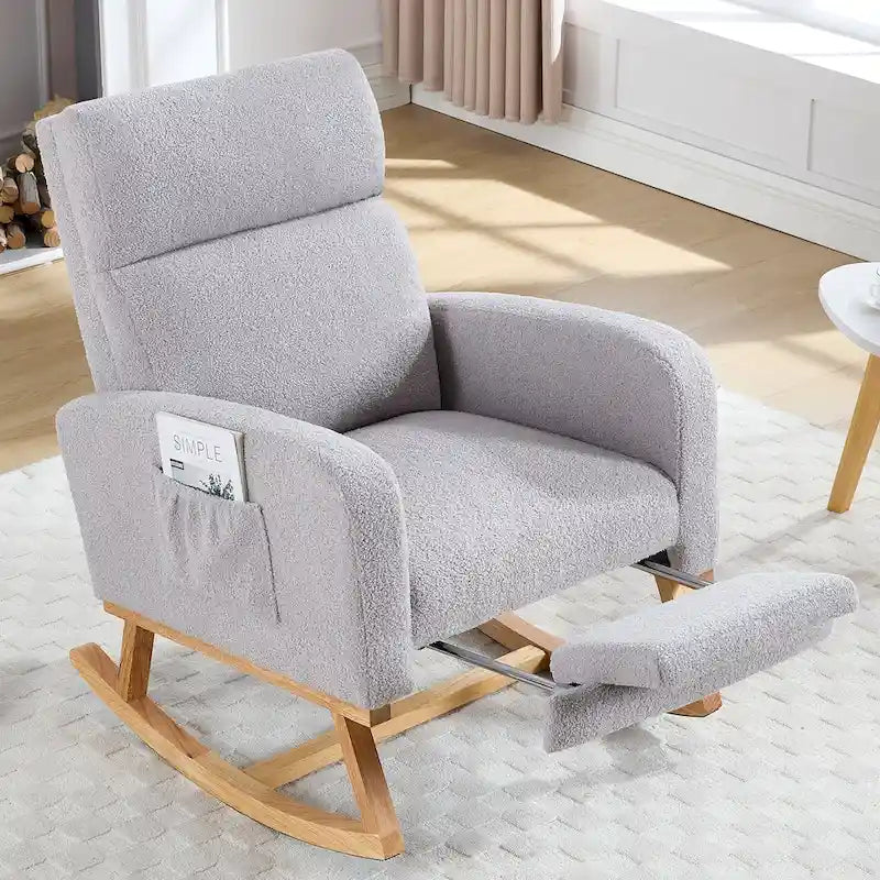 Fauteuil à bascule pour chambre de bébé avec repose-pieds