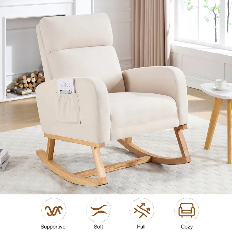 Fauteuil à bascule pour chambre de bébé avec repose-pieds