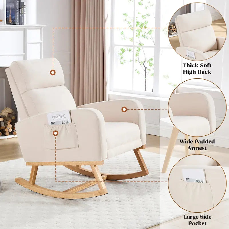 Fauteuil à bascule pour chambre de bébé avec repose-pieds