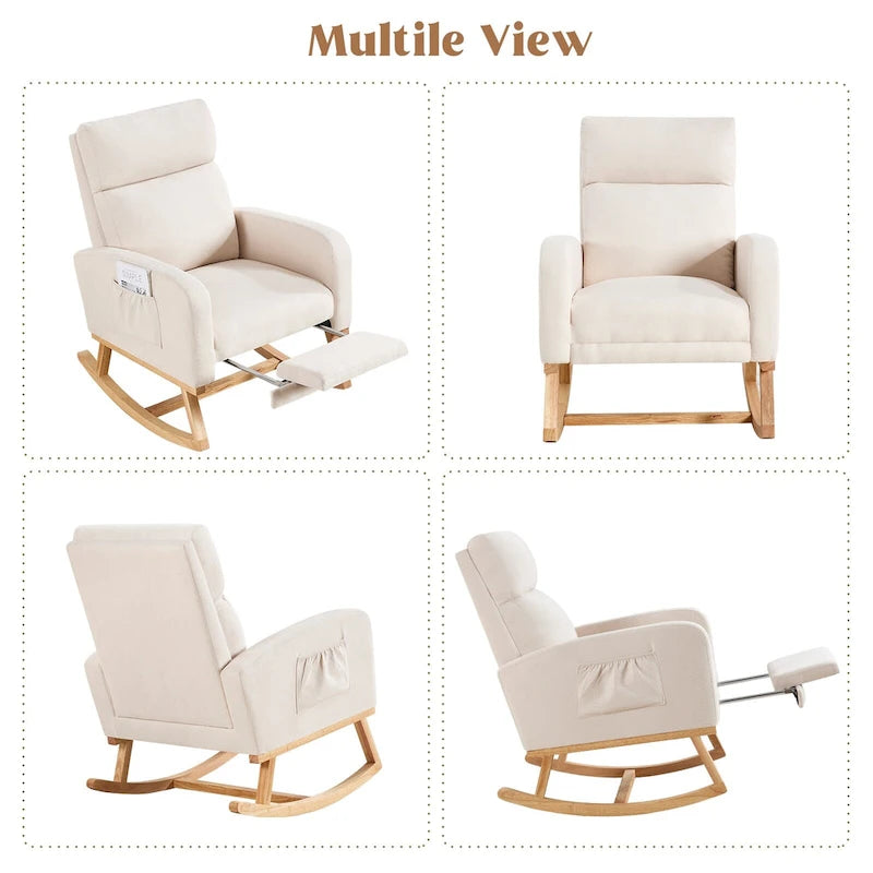Fauteuil à bascule pour chambre de bébé avec repose-pieds