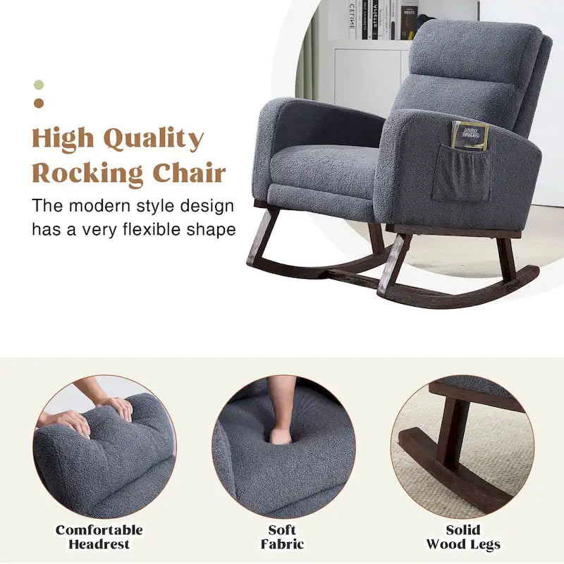 Fauteuil à bascule pour chambre de bébé avec repose-pieds