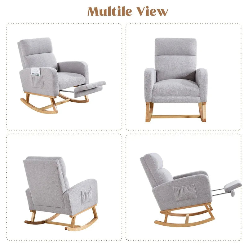 Fauteuil à bascule pour chambre de bébé avec repose-pieds