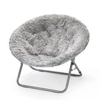 Fauteuil lune surdimensionné en fausse fourrure style mongol