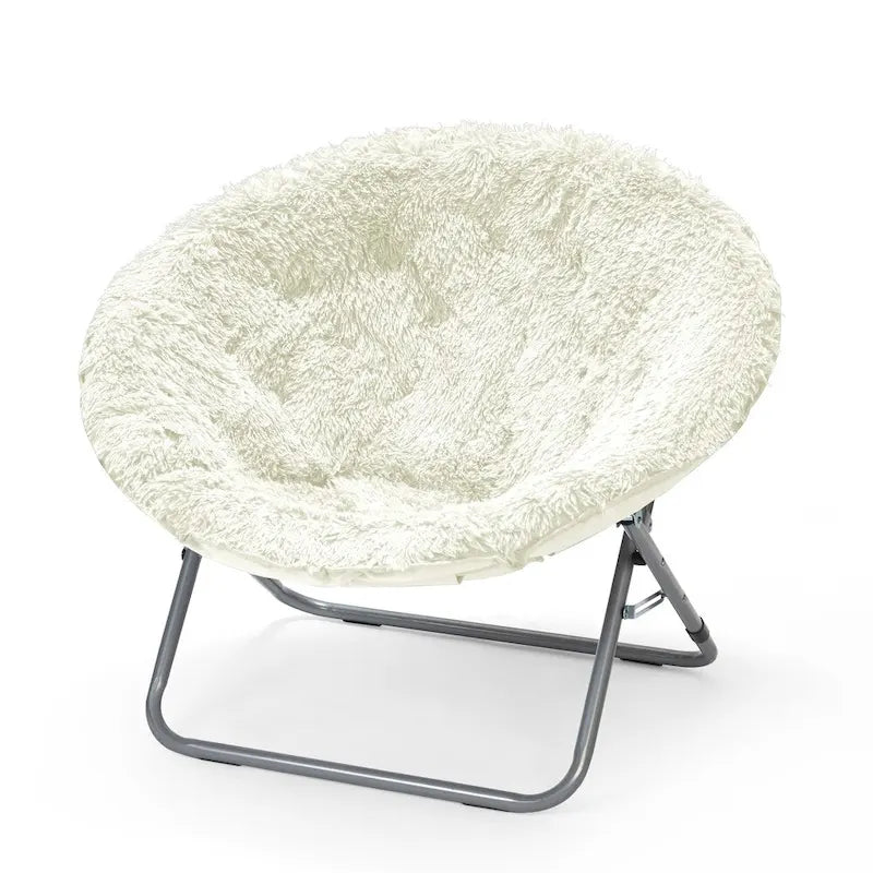 Fauteuil lune surdimensionné en fausse fourrure style mongol