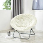 Fauteuil lune surdimensionné en fausse fourrure style mongol