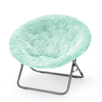 Fauteuil lune surdimensionné en fausse fourrure style mongol