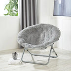 Fauteuil lune surdimensionné en fausse fourrure style mongol