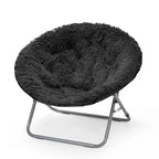 Fauteuil lune surdimensionné en fausse fourrure style mongol