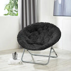 Fauteuil lune surdimensionné en fausse fourrure style mongol