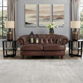 Hydeline Newport Top Grain Chesterfield Leather Loveseat
