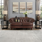 Hydeline Newport Top Grain Chesterfield Leather Loveseat