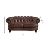 Causeuse Chesterfield en cuir pleine fleur