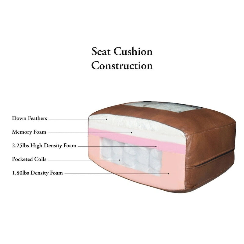 Causeuse Chesterfield en cuir pleine fleur