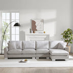 Canapé d'angle en chenille surdimensionné de 119x55 pouces avec méridienne