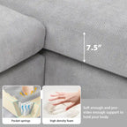 Canapé d'angle en chenille surdimensionné de 119x55 pouces avec méridienne