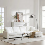 Canapé d'angle en chenille surdimensionné de 119x55 pouces avec méridienne