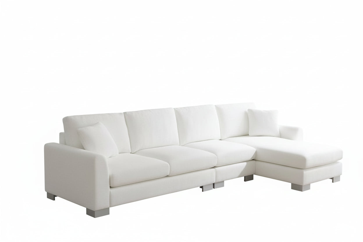 Canapé d'angle en chenille surdimensionné de 119x55 pouces avec méridienne