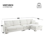 Canapé d'angle en chenille surdimensionné de 119x55 pouces avec méridienne