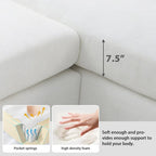 Canapé d'angle en chenille surdimensionné de 119x55 pouces avec méridienne