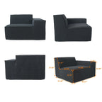 Canapé d'angle modulable moderne avec 3 oreillers, canapé de salon convertible avec poufs