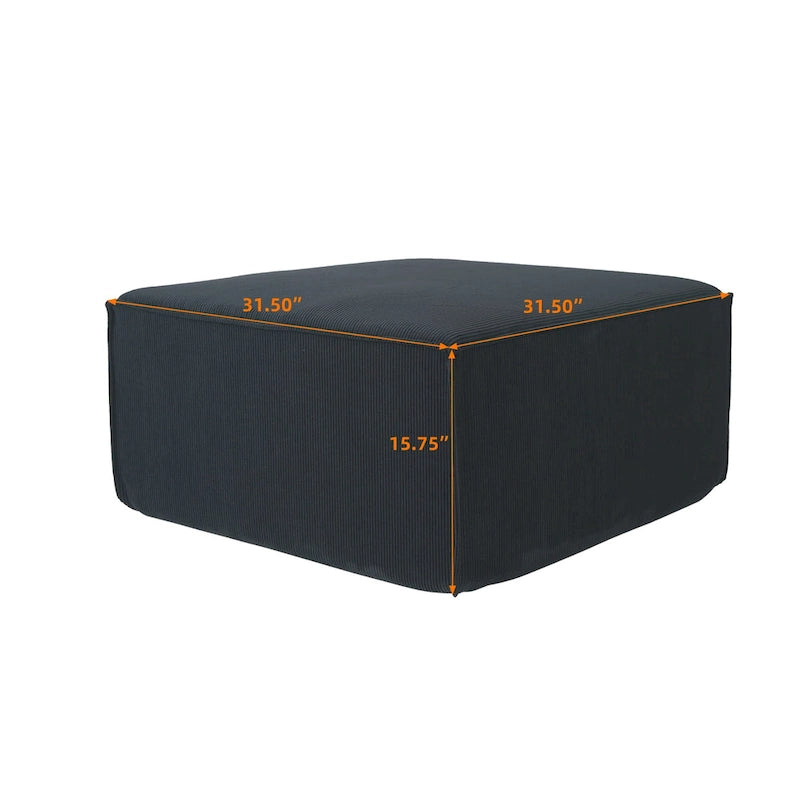 Canapé d'angle modulable moderne avec 3 oreillers, canapé de salon convertible avec poufs