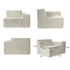 Canapé d'angle modulable moderne avec 3 oreillers, canapé de salon convertible avec poufs